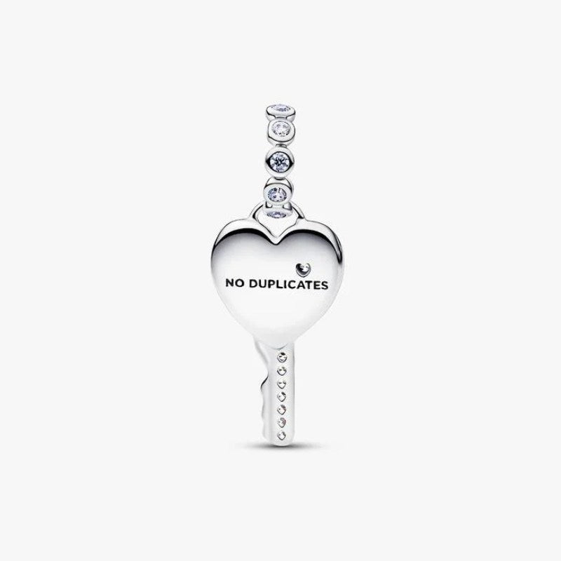 Charm Pendente Chiave a Cuore Opale Rosa