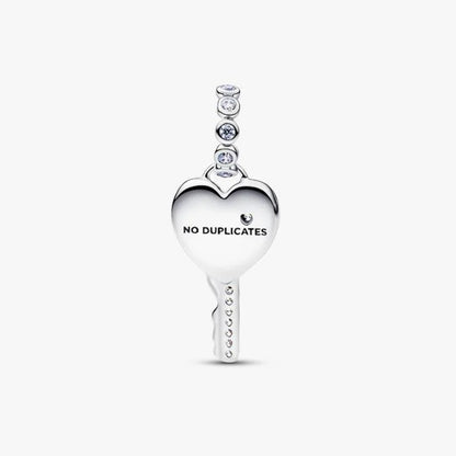 Charm Pendente Chiave a Cuore Opale Rosa