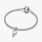 Charm Pendente Chiave a Cuore Opale Rosa