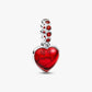 Charm Pendente Doppio Cuore Vetro di Murano Rosso