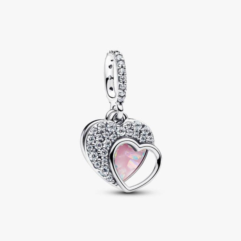 Charm Pendente Doppio Cuore Mamma Sei Bellissima
