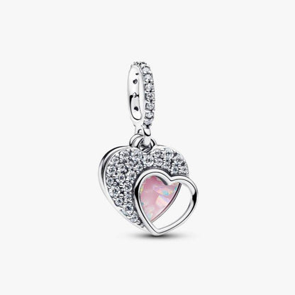 Charm Pendente Doppio Cuore Mamma Sei Bellissima