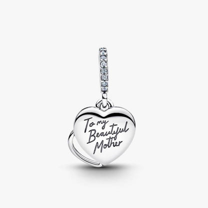 Charm Pendente Doppio Cuore Mamma Sei Bellissima