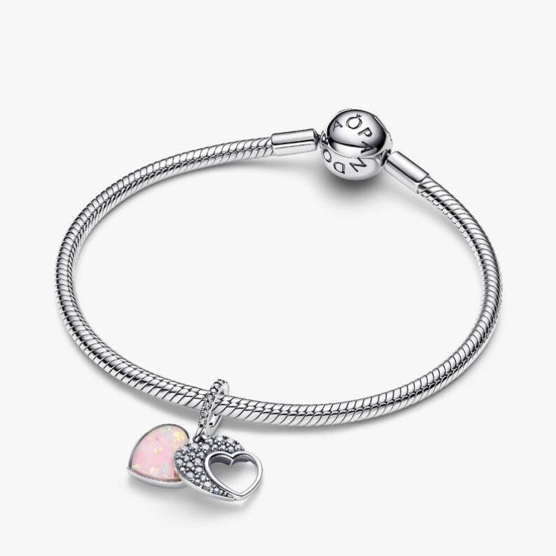 Charm Pendente Doppio Cuore Mamma Sei Bellissima