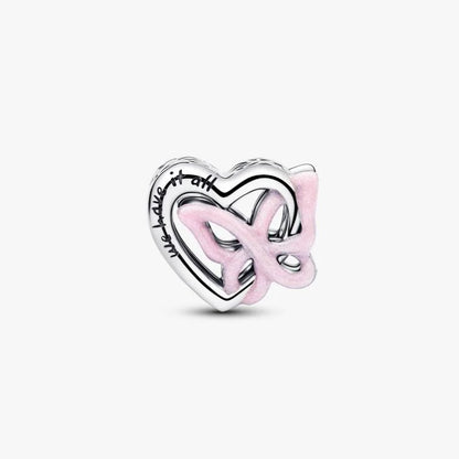 Charm Openwork Cuore e Farfalla