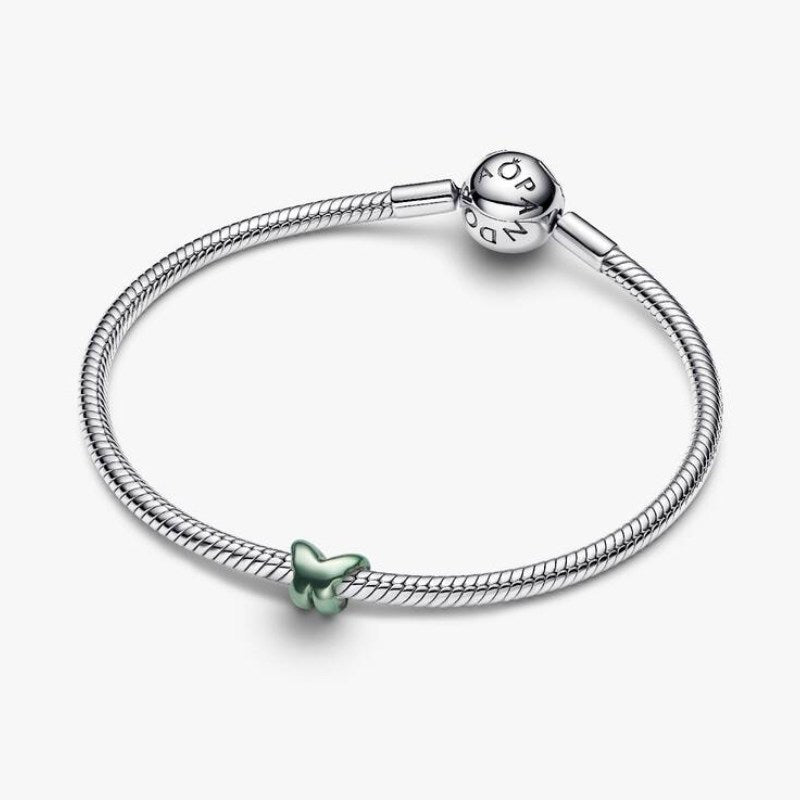 Mini Charm Farfalla effetto metallico verde