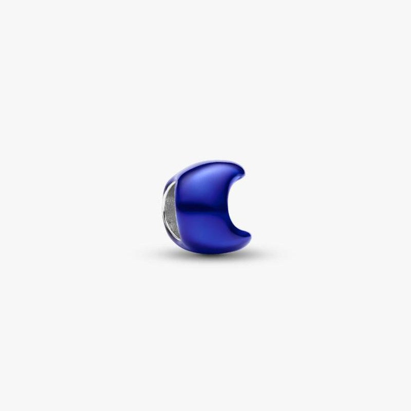Mini Charm Luna effetto metallico blu