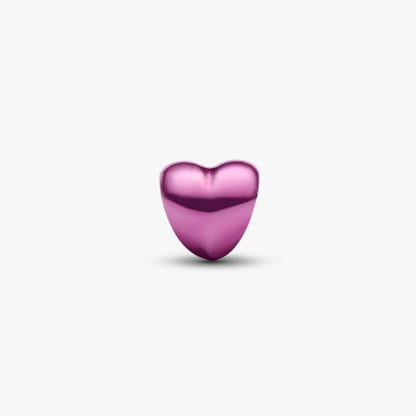 Mini Charm Cuore effetto metallico rosa