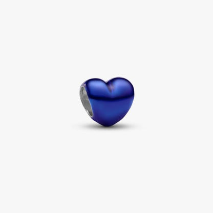 Mini Charm Cuore effetto metallico blu