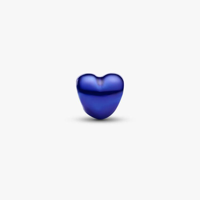 Mini Charm Cuore effetto metallico blu