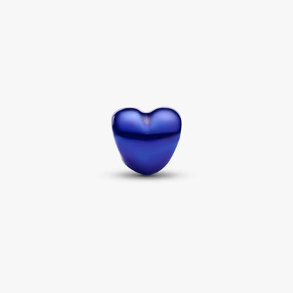 Mini Charm Cuore effetto metallico blu