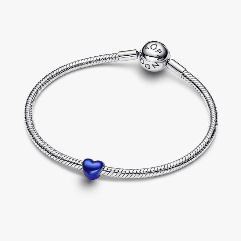 Mini Charm Cuore effetto metallico blu