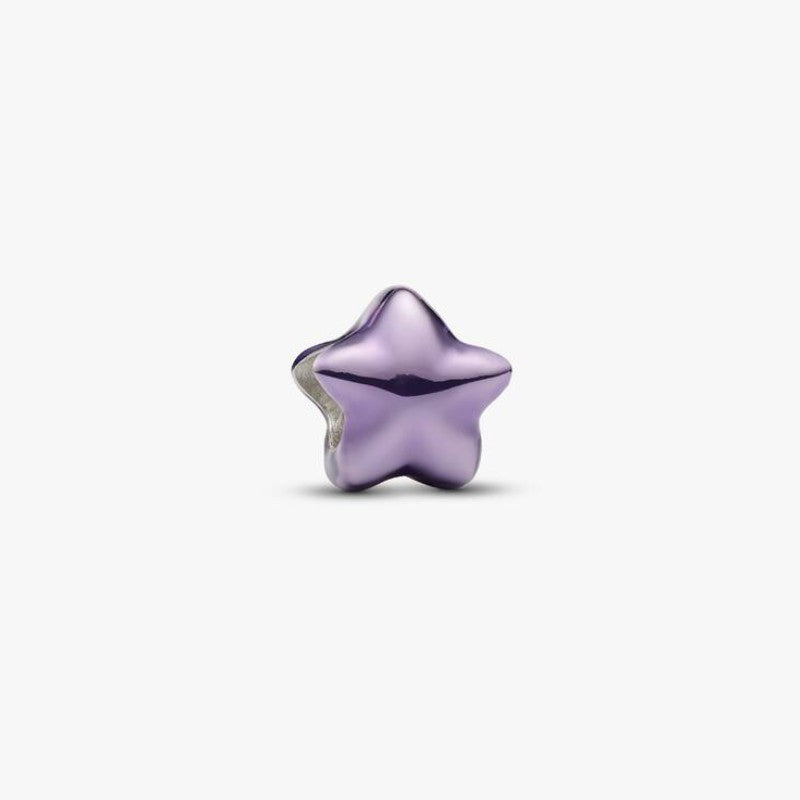 Mini Charm Stella effetto metallico viola
