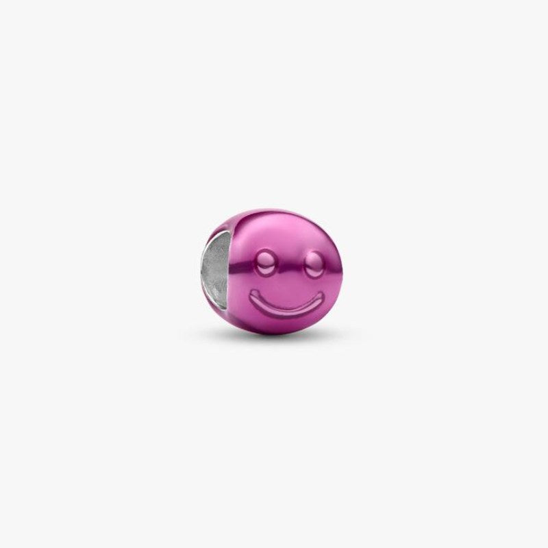 Mini Charm Smile effetto metallico rosa