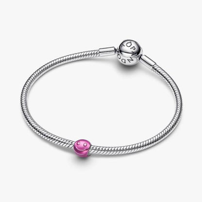 Mini Charm Smile effetto metallico rosa