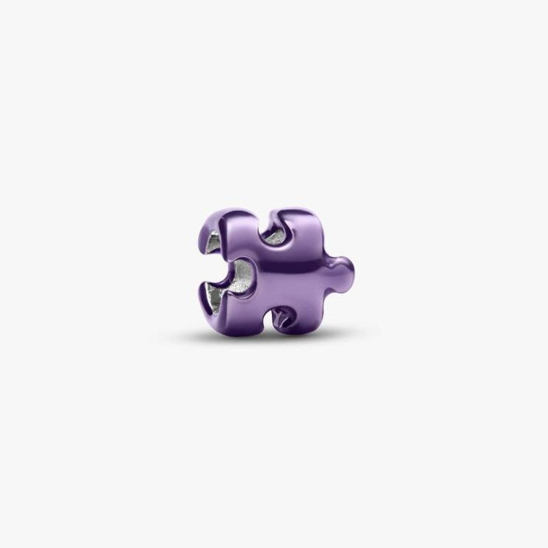 Mini Charm Puzzle effetto metallico viola