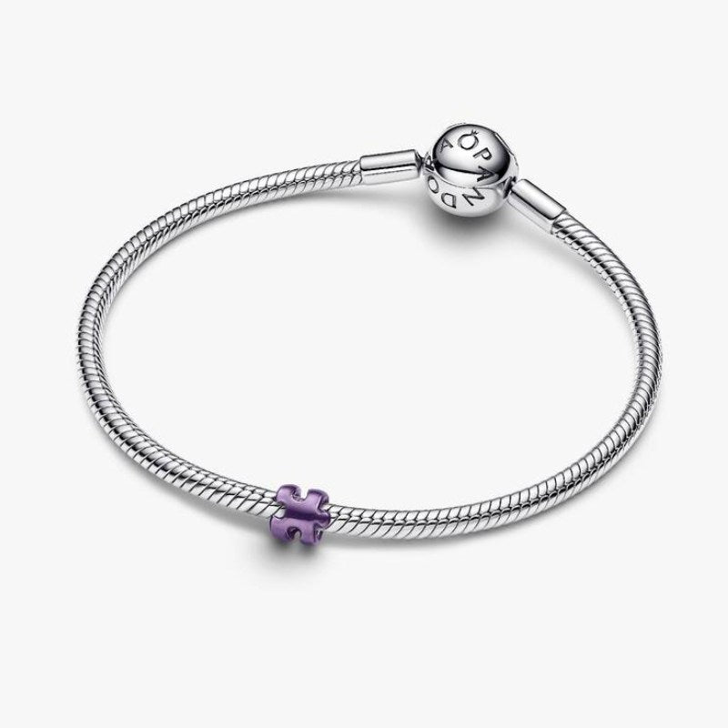 Mini Charm Puzzle effetto metallico viola