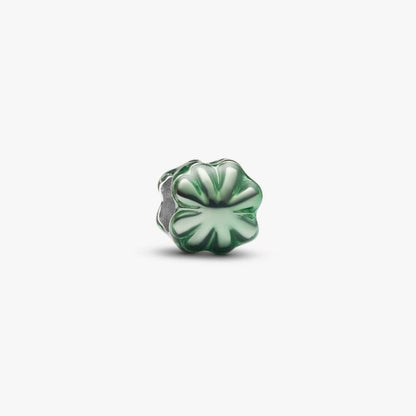 Mini Charm Quadrifoglio effetto metallico verde