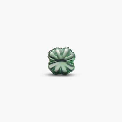 Mini Charm Quadrifoglio effetto metallico verde
