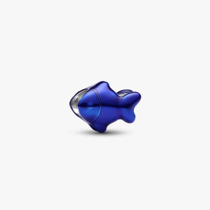 Mini Charm Pesce effetto metallico blu