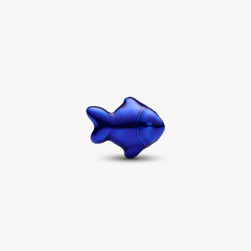 Mini Charm Pesce effetto metallico blu
