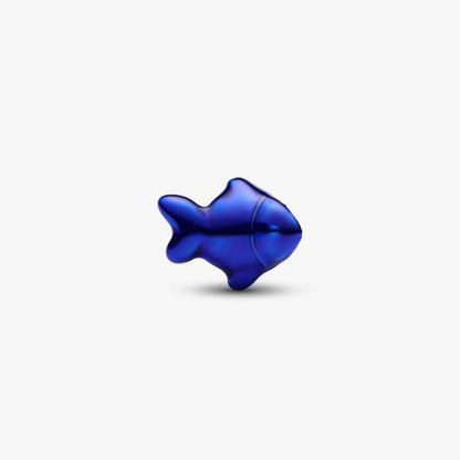 Mini Charm Pesce effetto metallico blu