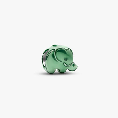 Mini Charm Elefante effetto metallico verde