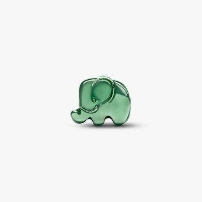 Mini Charm Elefante effetto metallico verde