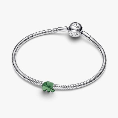 Mini Charm Elefante effetto metallico verde