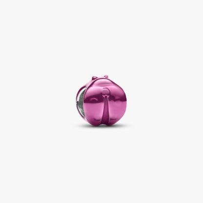 Mini Charm Coccinella effetto metallico rosa