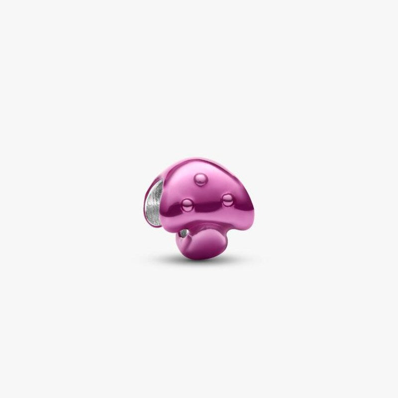 Mini Charm Fungo effetto metallico rosa