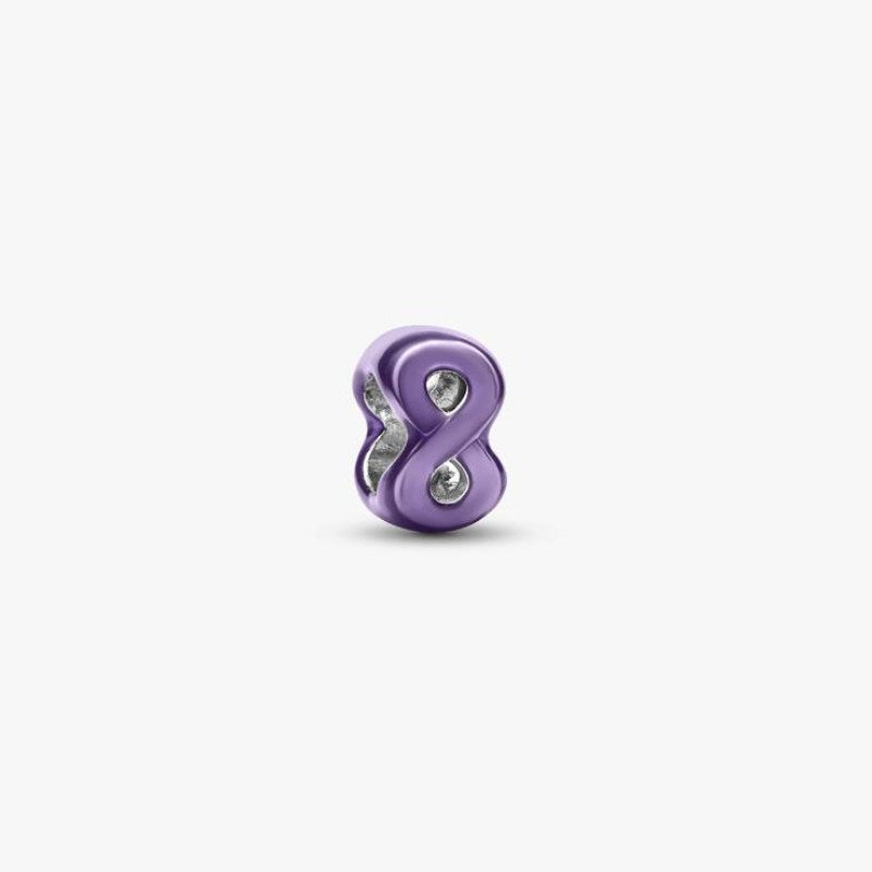 Mini Charm Infinito effetto metallico viola