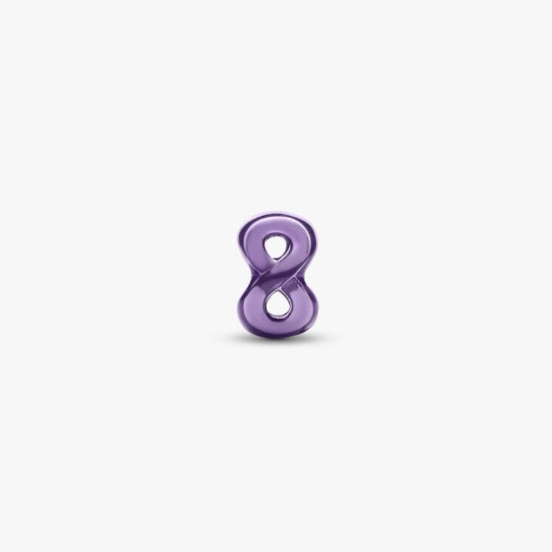 Mini Charm Infinito effetto metallico viola