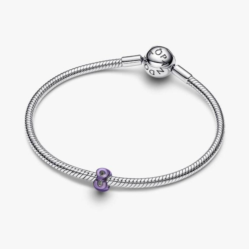 Mini Charm Infinito effetto metallico viola