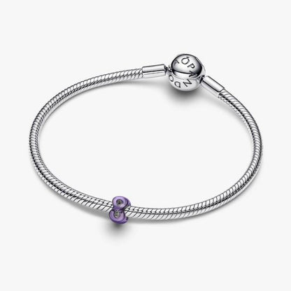 Mini Charm Infinito effetto metallico viola