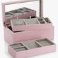 Pandora Large Pink Wooden Jewelery Box with Mirror