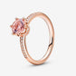 Anello Corona rosa Scintillante