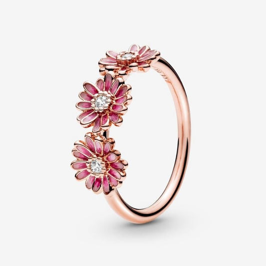 Tris Ring of Pink Daisies