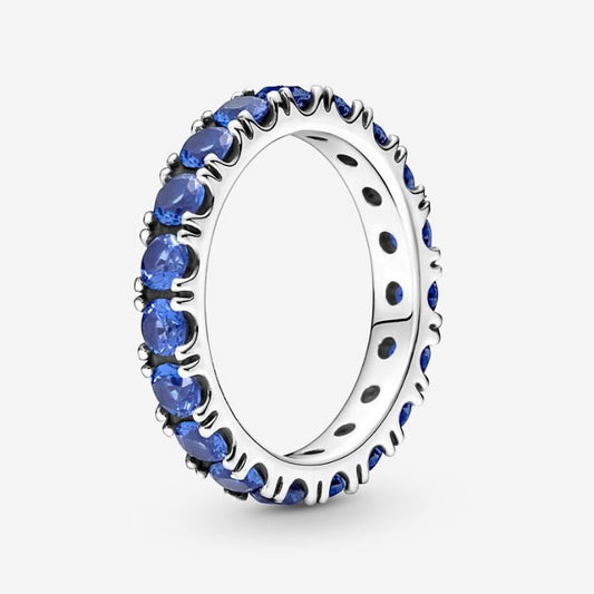 Blue Sparkling Band Ring