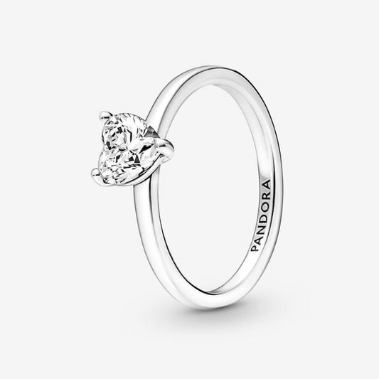 Solitaire Ring with Heart Stone