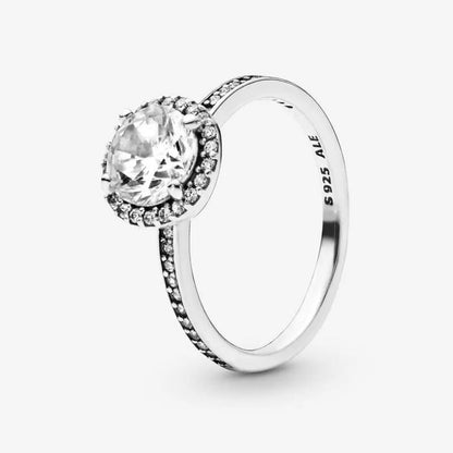 Anello Punto Luce scintillante con pietra rotonda