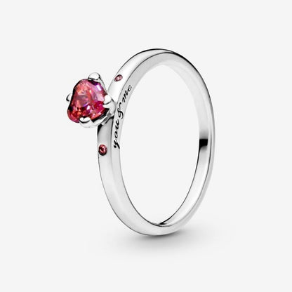 Anello Solitario Rosso