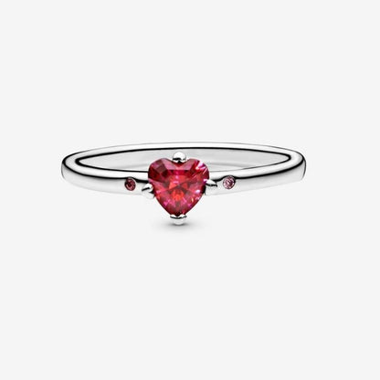 Anello Solitario Rosso