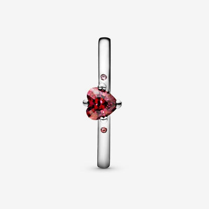Anello Solitario Rosso