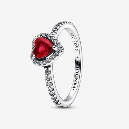 Anello Cuore Rosso e Pavè