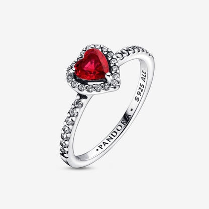 Anello Cuore Rosso e Pavè