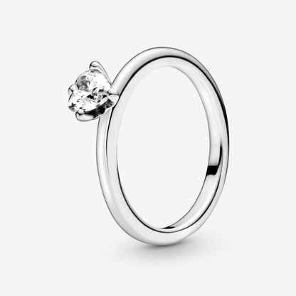 Solitaire ring with heart