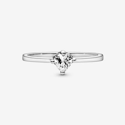Solitaire ring with heart