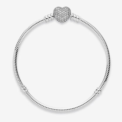 Bracciale con Chiusura a Cuore Pavè