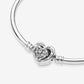 Bracciale Rigido con Chiusura a Doppio Cuore
